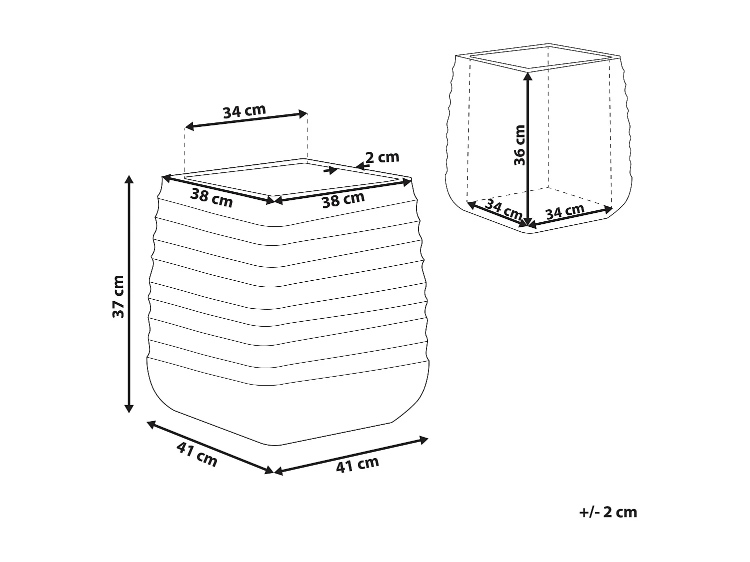 Cache-pot PARIKIA Matériaux synthétiques 38 cm Blanc cassé