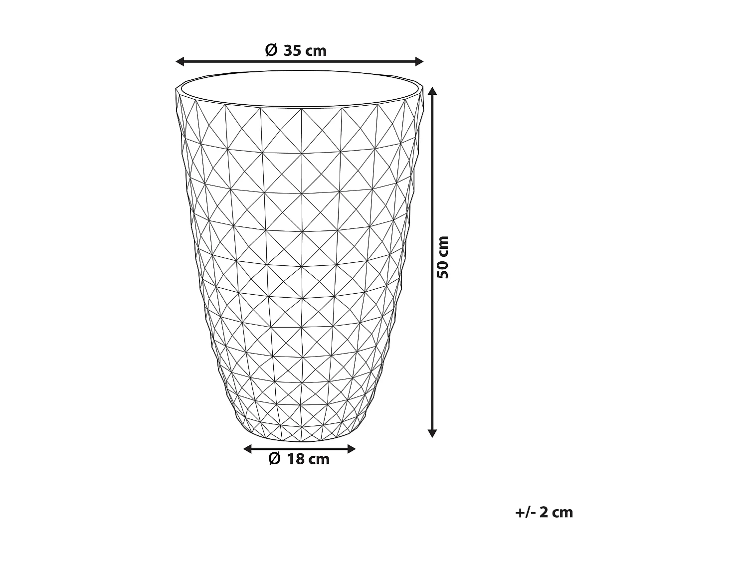 Bloempot FERIZA Steen 35 cm Marineblauw