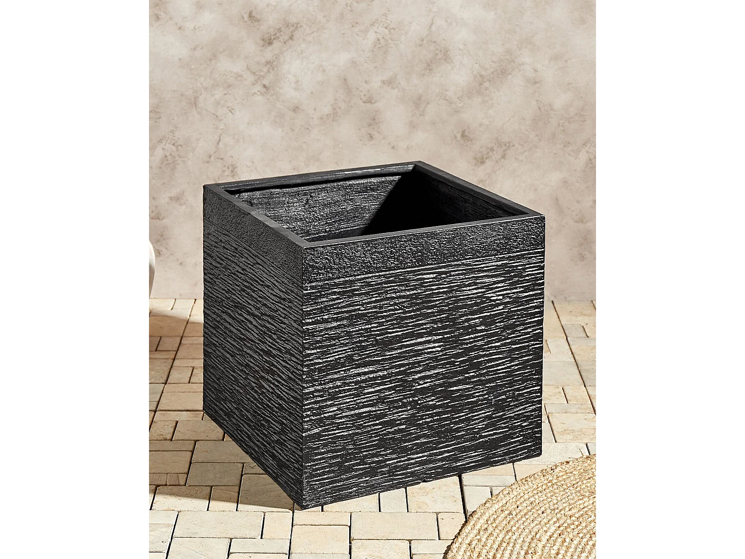 Cache-pot PAROS 50 cm Noir