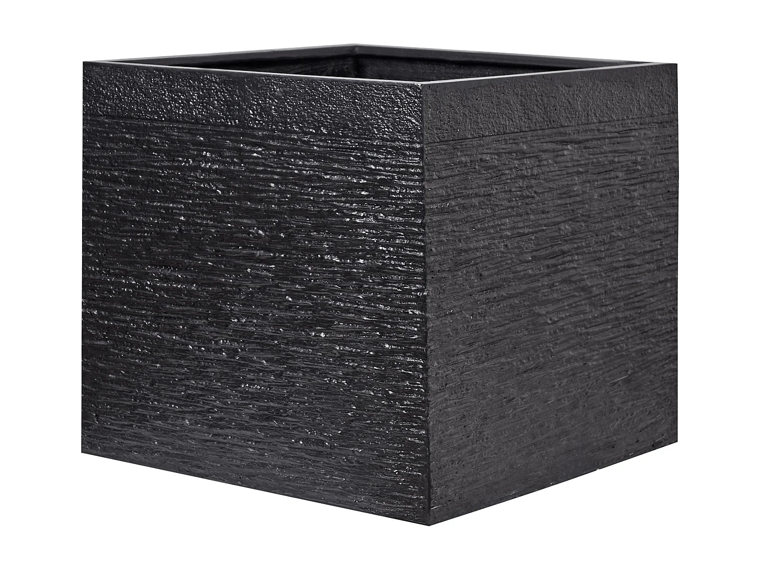 Praktischer Blumentopf 50 x 50 x 46 cm Steingemisch schwarz Paros