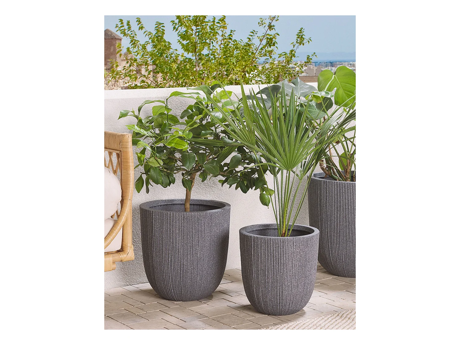 Cache-pot CHIOS 37 cm Gris