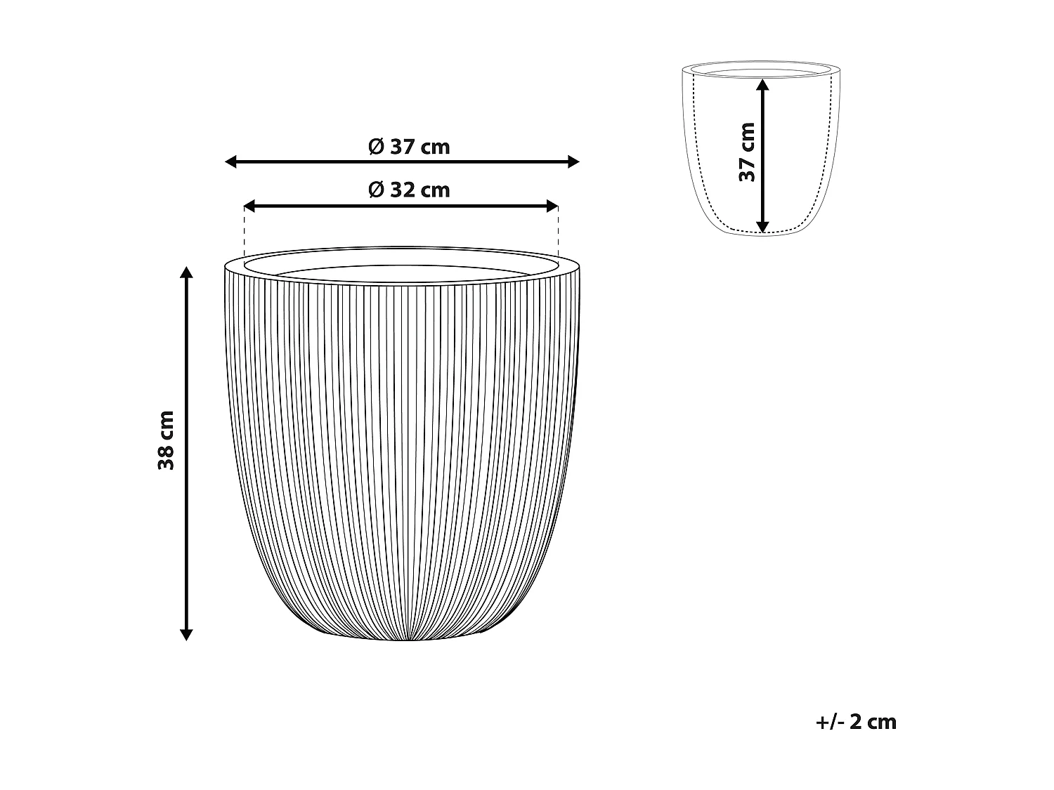 Cache-pot CHIOS Matériaux synthétiques 37 cm Gris