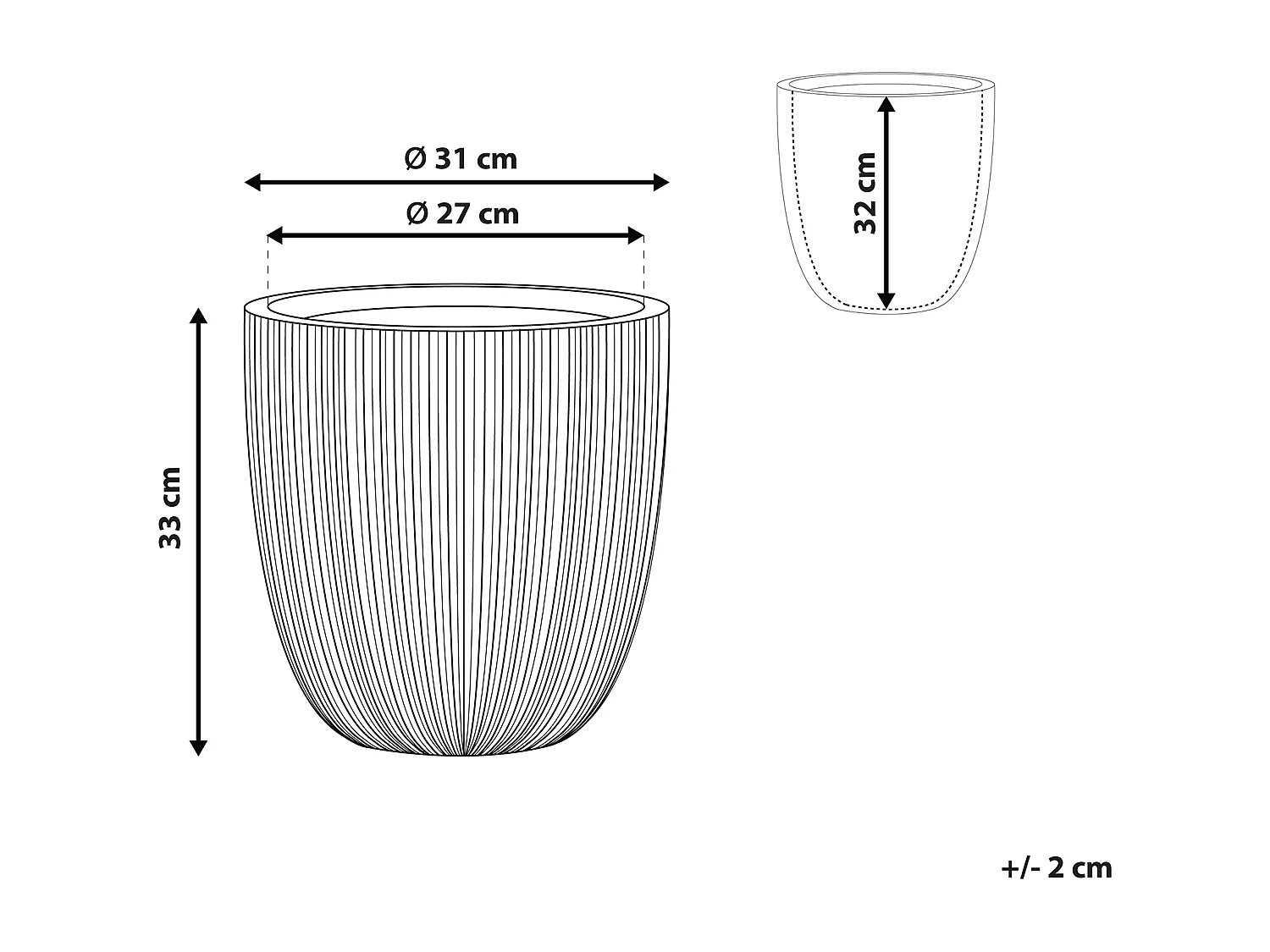 Cache-pot CHIOS Matériaux synthétiques 31 cm Gris