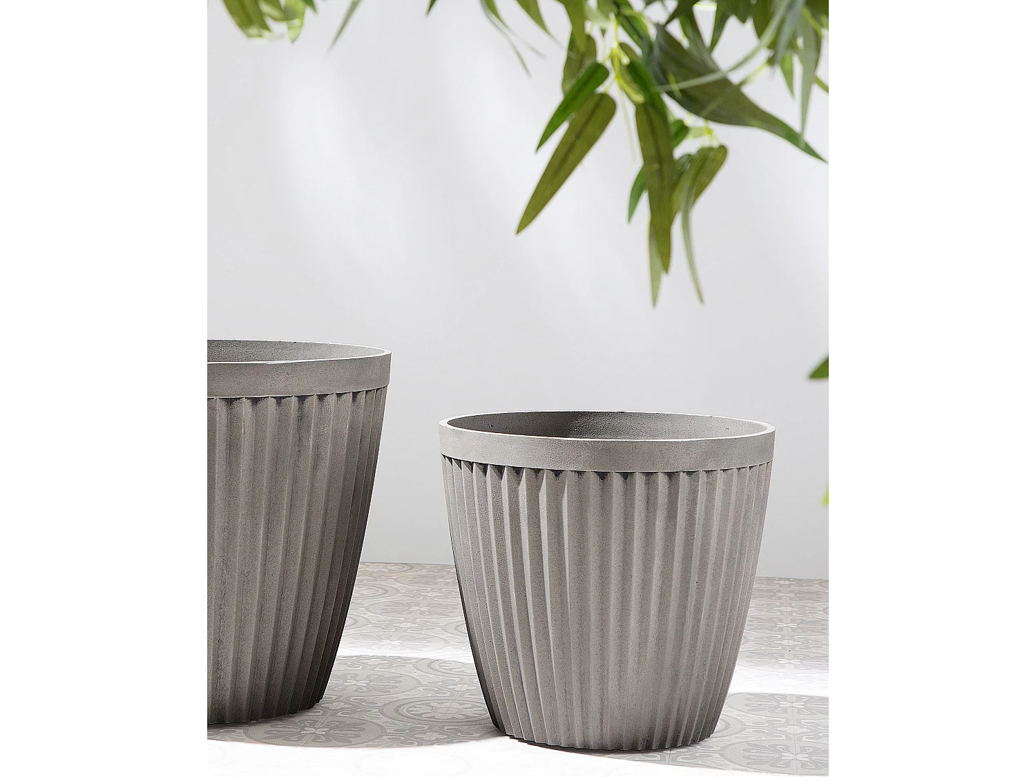 Maceta POKA Piedra 36 cm Gris pardo