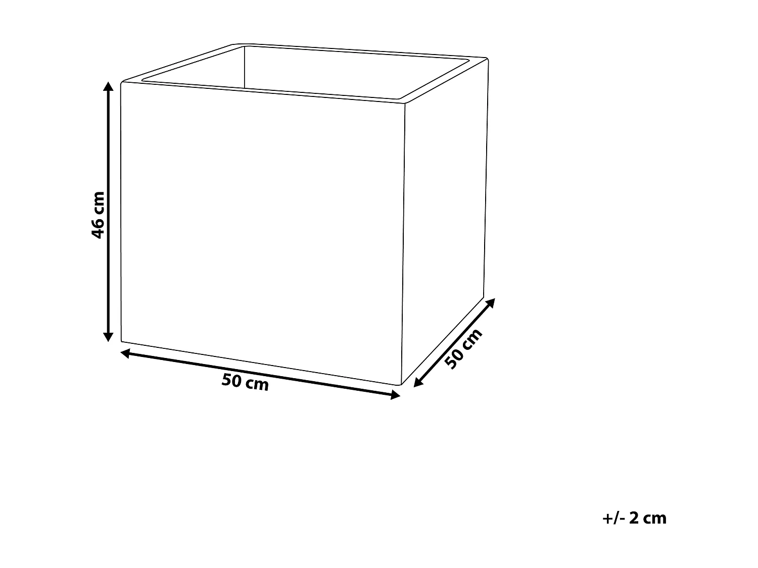 Praktischer Blumentopf 50 x 50 x 46 cm Steingemisch weiß Paros
