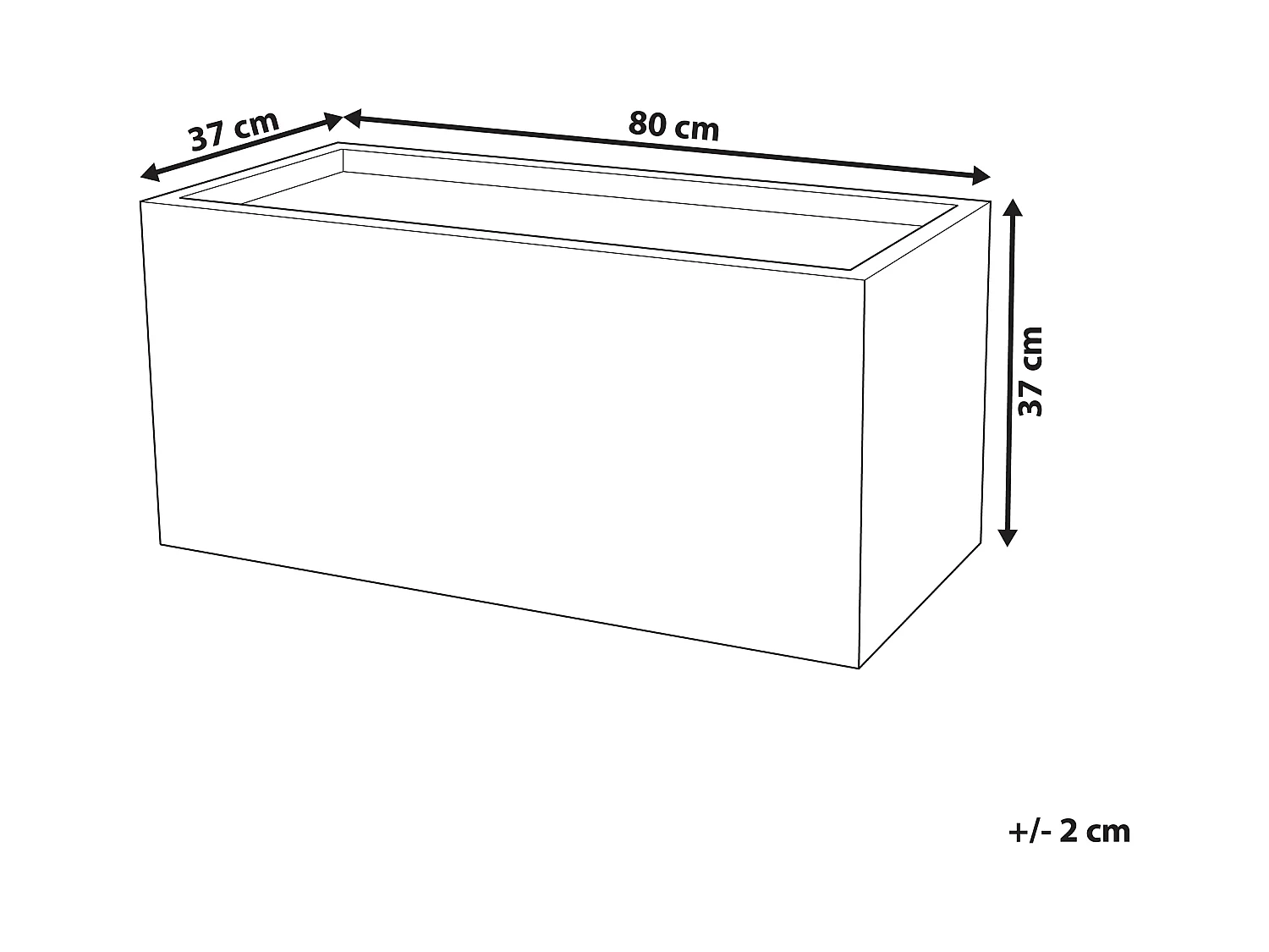 Doniczka 80 x 37 x 38 cm szara MYRA