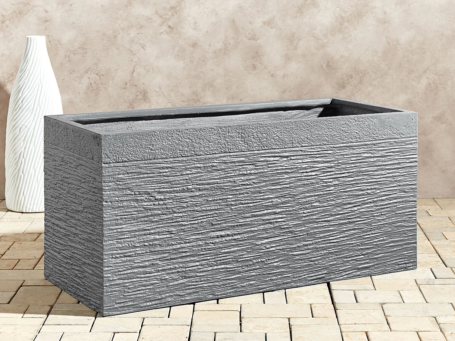 Jardinière grise 80 x 37 x 38 cm MYRA