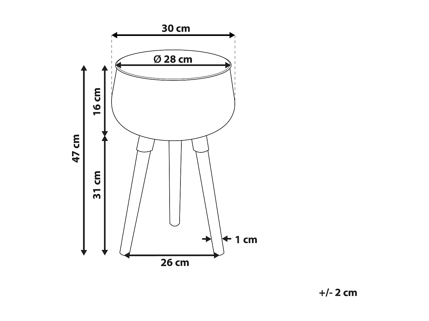 Cache-pot sur pied AGROS Métal 30 cm Noir