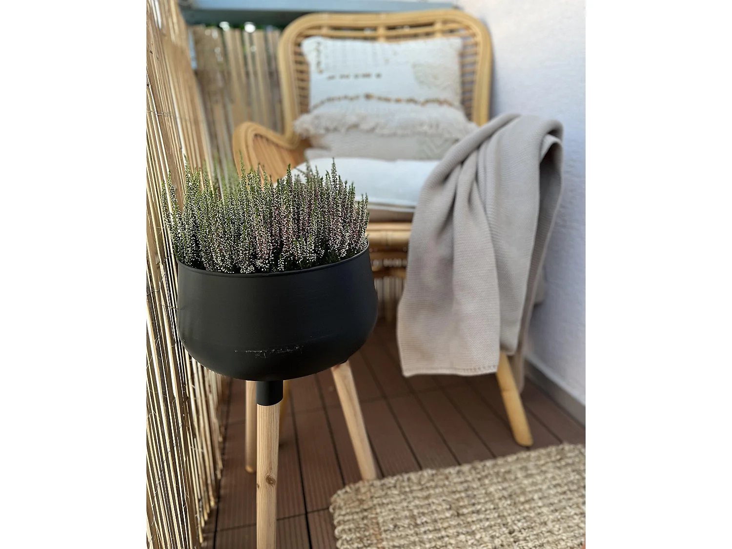 Verhoogde bloempot AGROS Metaal 30 cm Zwart
