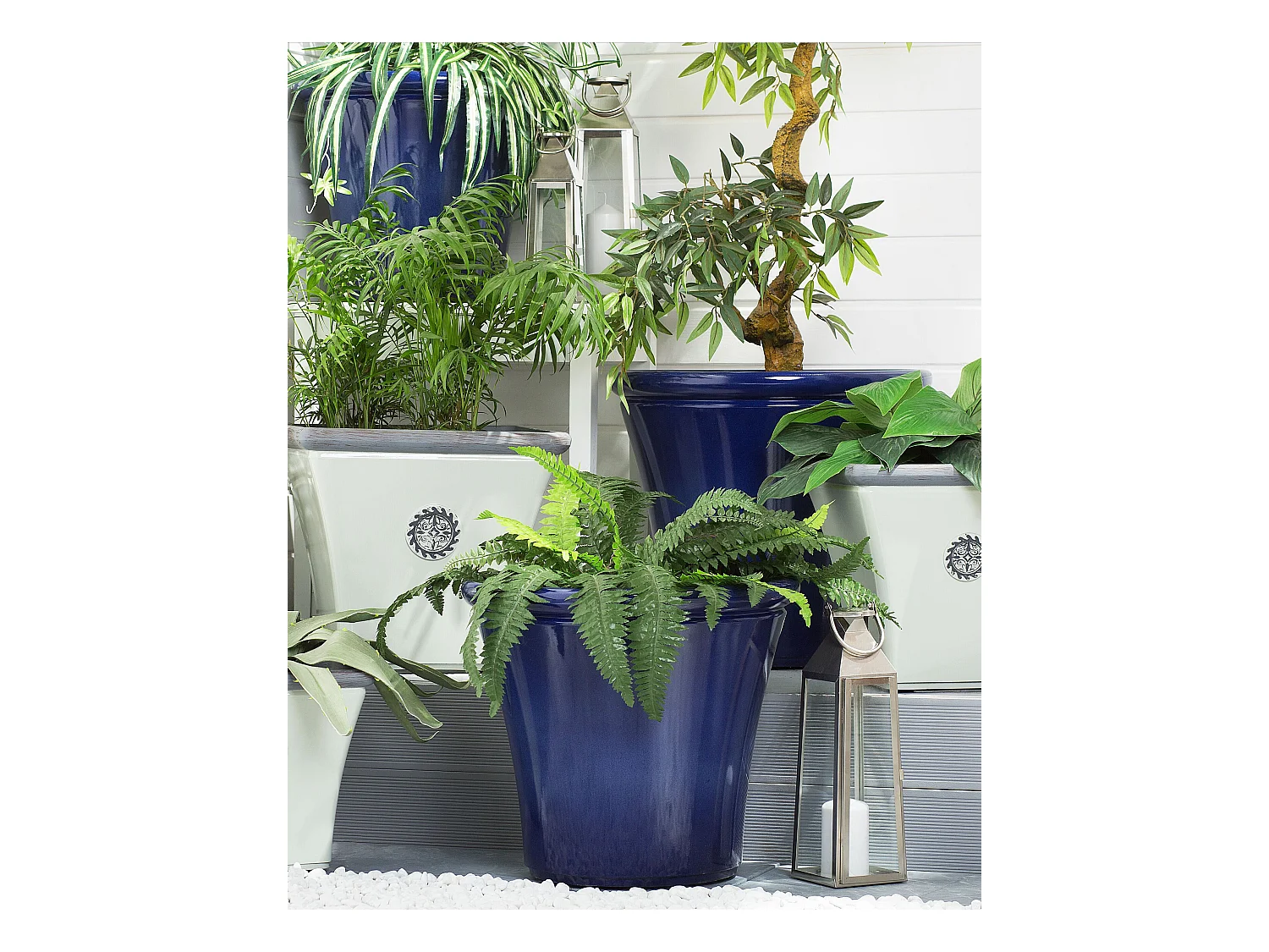 Bloempot KOKKINO Steen 46 cm Marineblauw