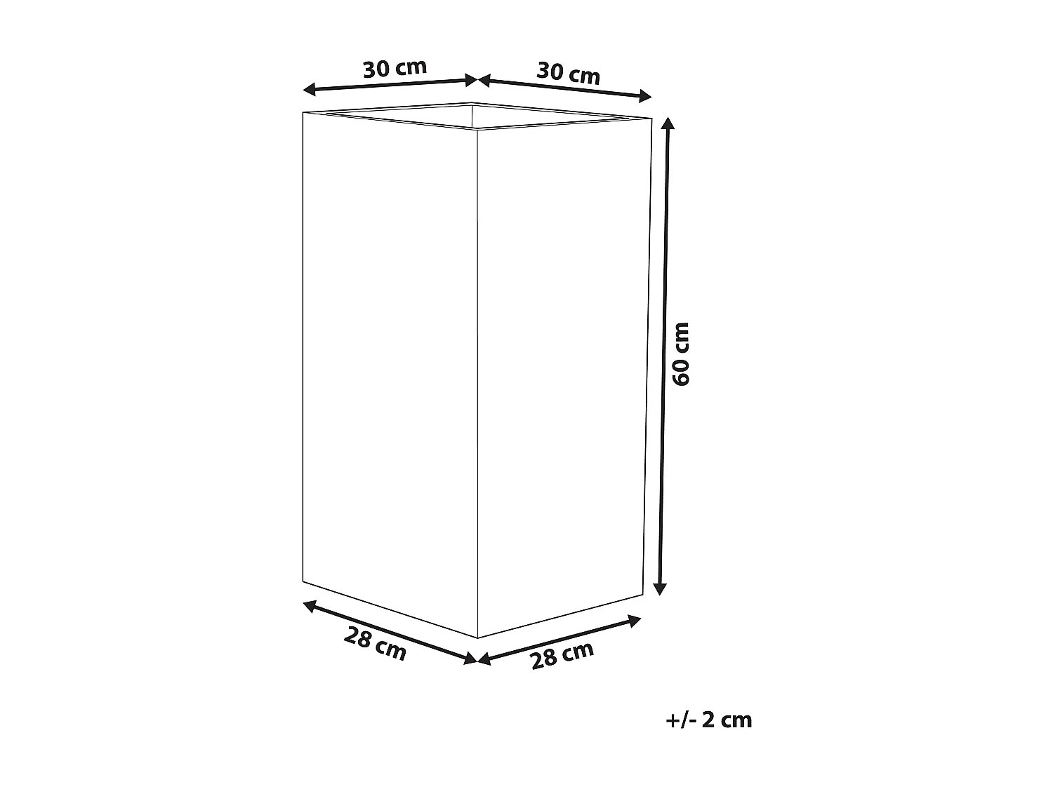 Stilvoller Blumentopf beige 30x30x60 cm Steingemisch Gaza