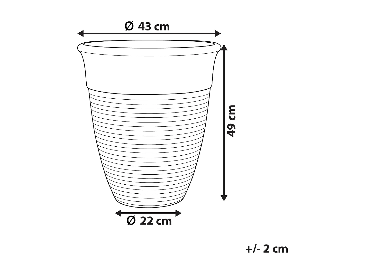 Cache-pot KATALIMA Pierre 43 cm Gris