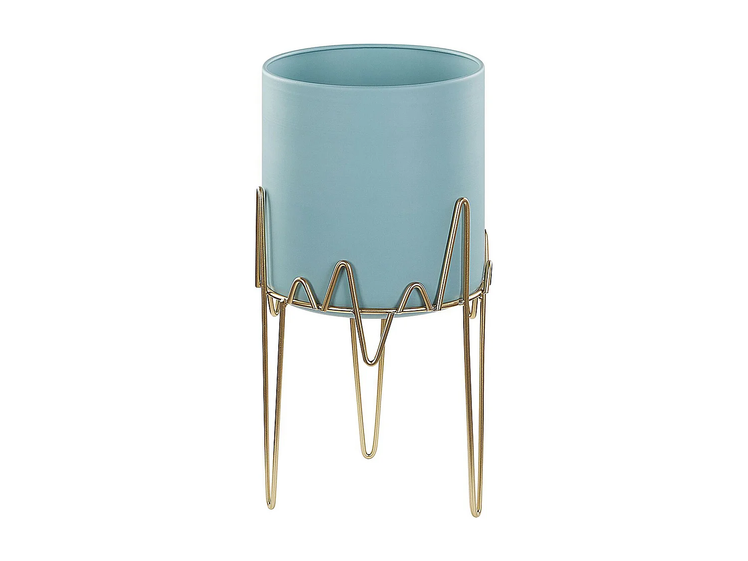 Vaso alto para plantas KALANDRA Metal 19 cm Azul claro