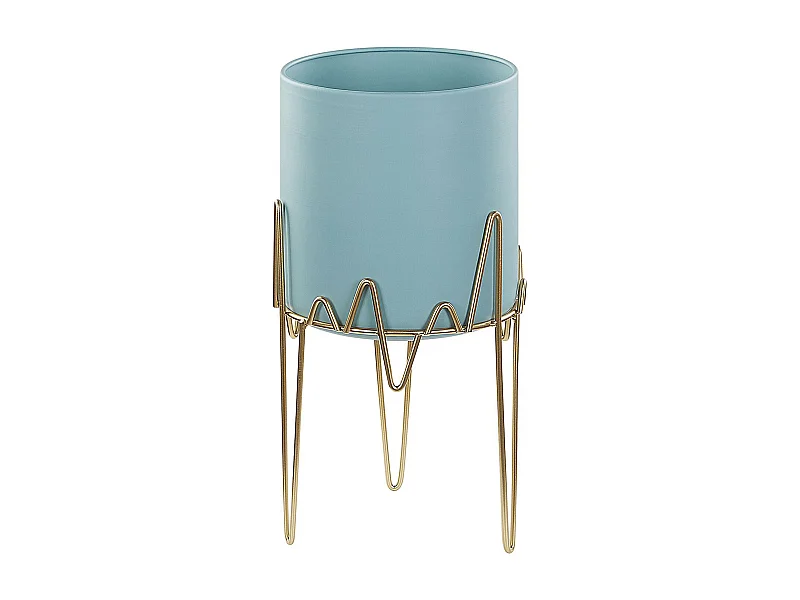 Vaso alto para plantas KALANDRA Metal 19 cm Azul claro