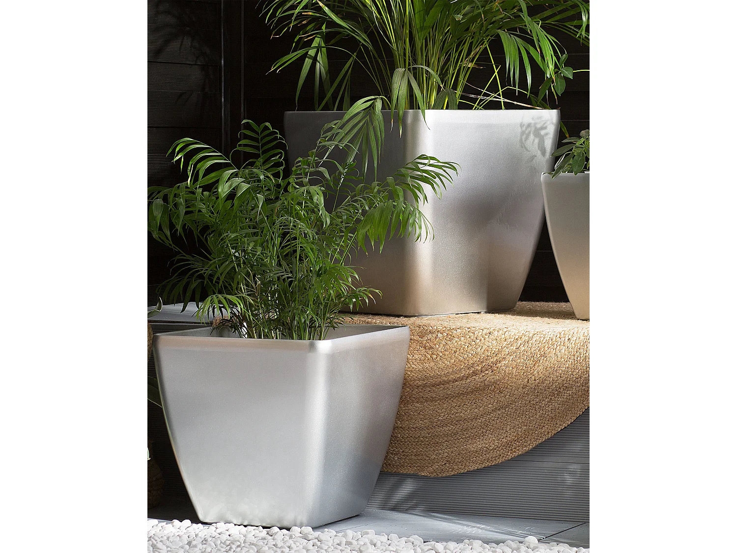 Vaso ASTRAS Pedra 42 cm Prateado