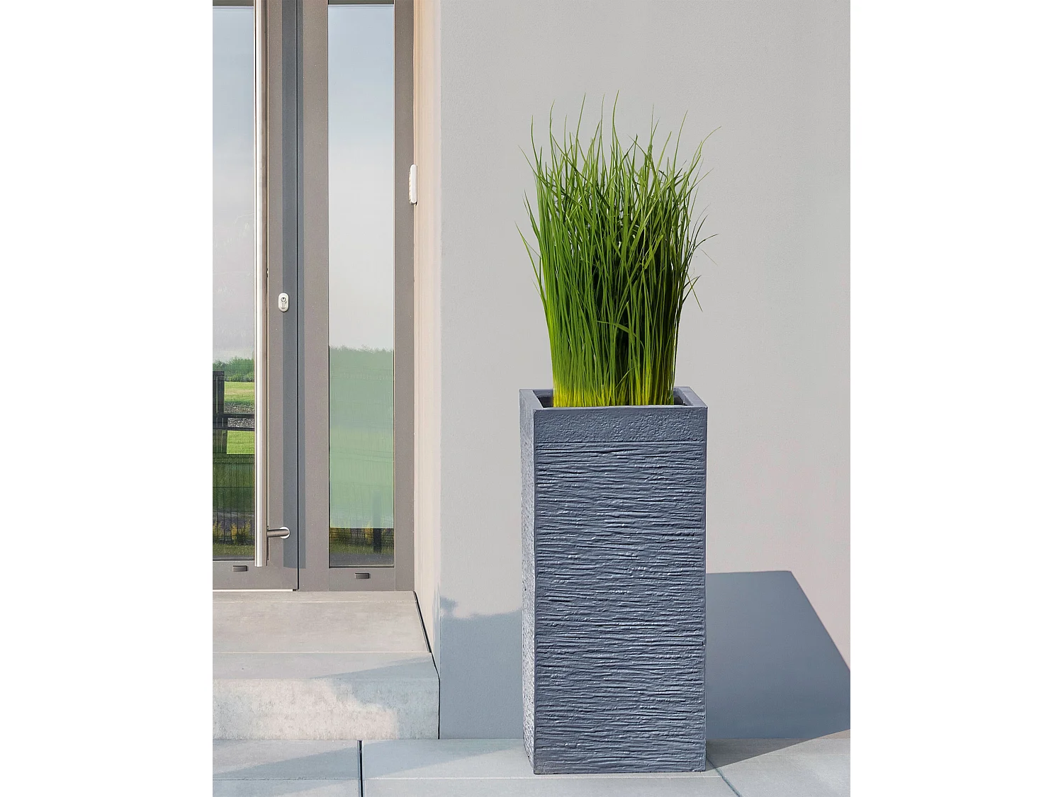 Bloempot grijs 33x33x70 cm DION