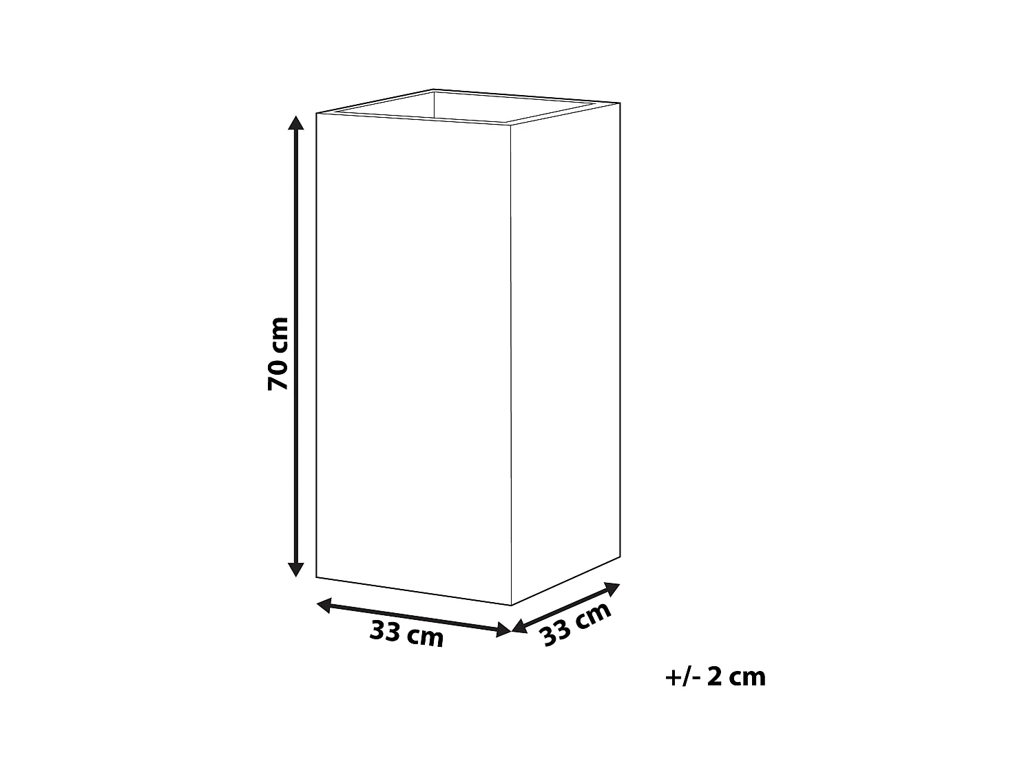 Bloempot grijs 33x33x70 cm DION