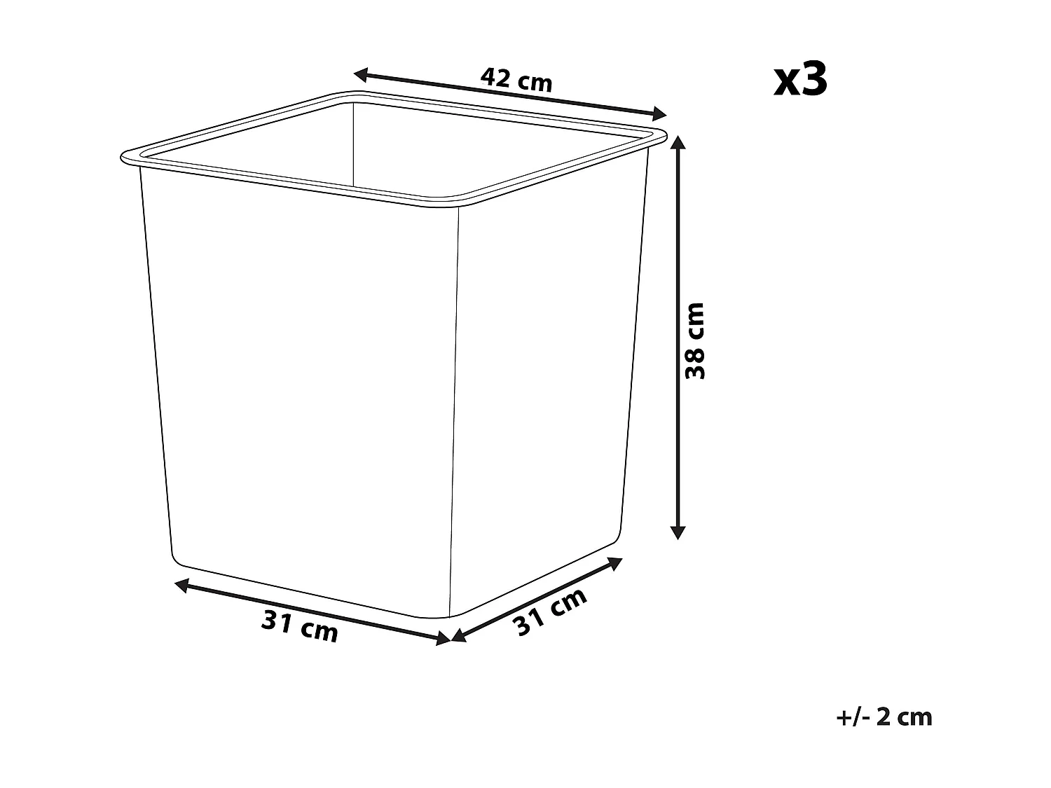 Set van 3 bloempotten BALZO Kunststof 42 cm Zwart