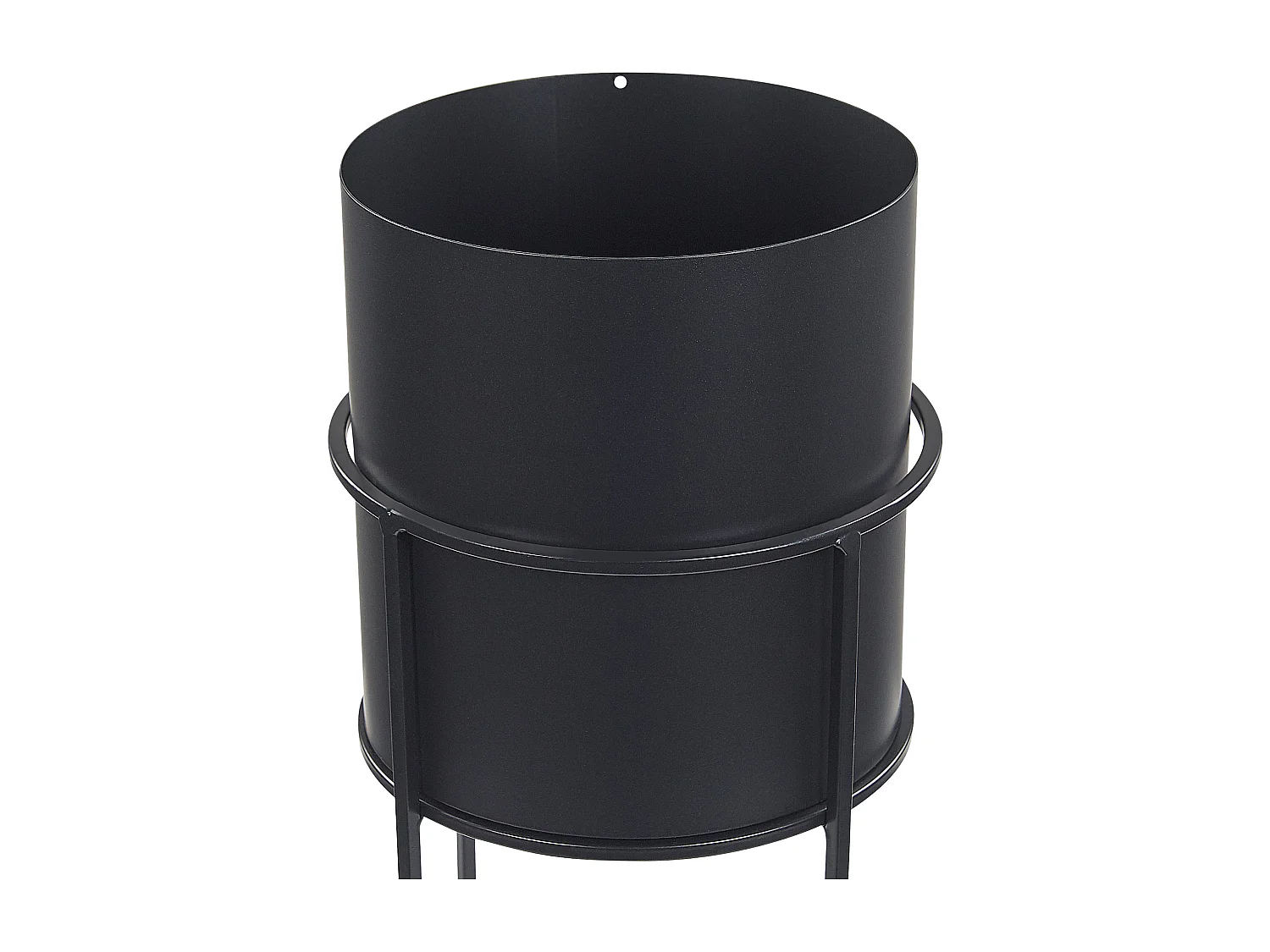 Vaso alto para plantas MILEA Metal 16 cm Preto