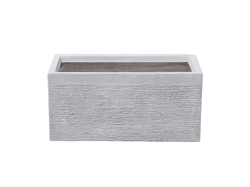 Indoor und Outdoor Blumentopf Lehm Glasfaser weiß rechteckig 50x23x24 cm Myra
