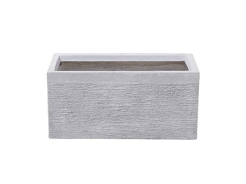 Indoor und Outdoor Blumentopf Lehm Glasfaser weiß rechteckig 50x23x24 cm Myra