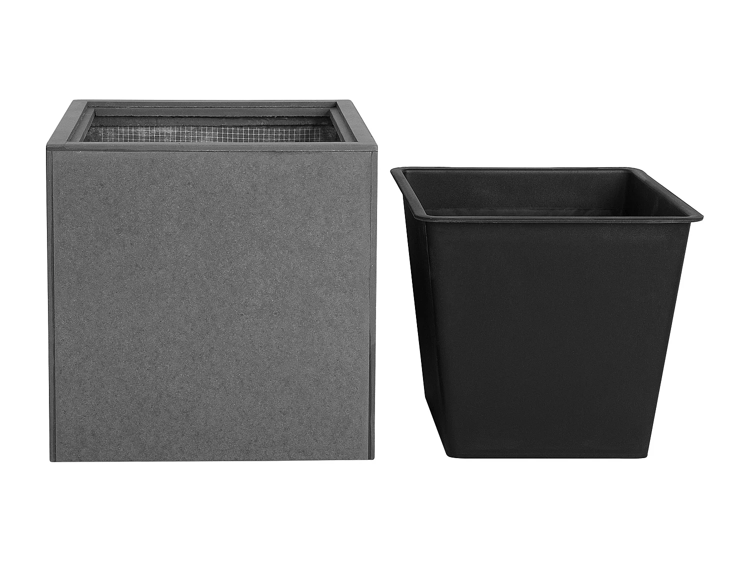 Vaso alto para plantas DRIMOS Pedra 30 cm Cinzento claro Cinzento