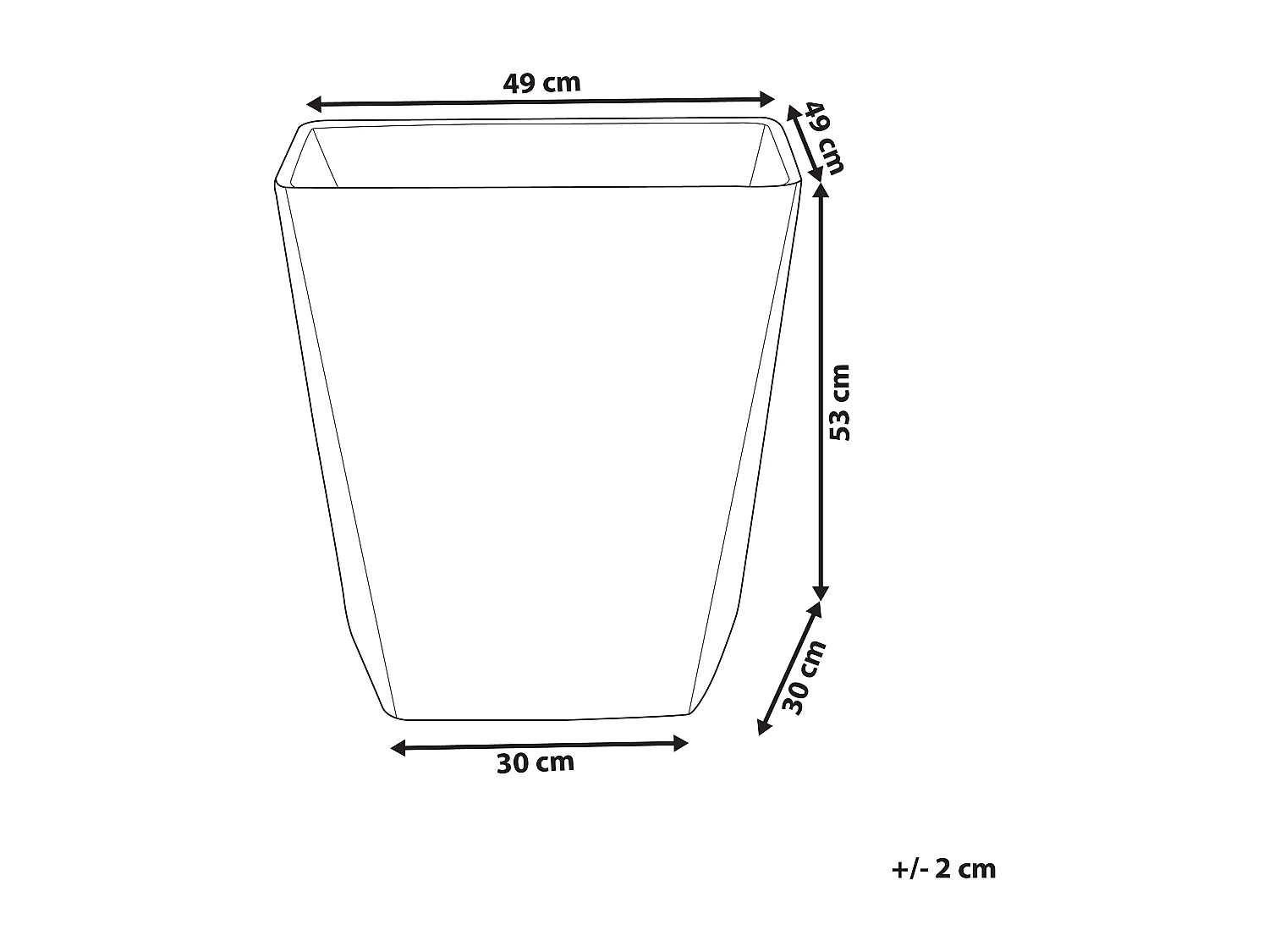Moderner Blumentopf grau 49x49x53 cm quadratische Form Steingemisch Delos