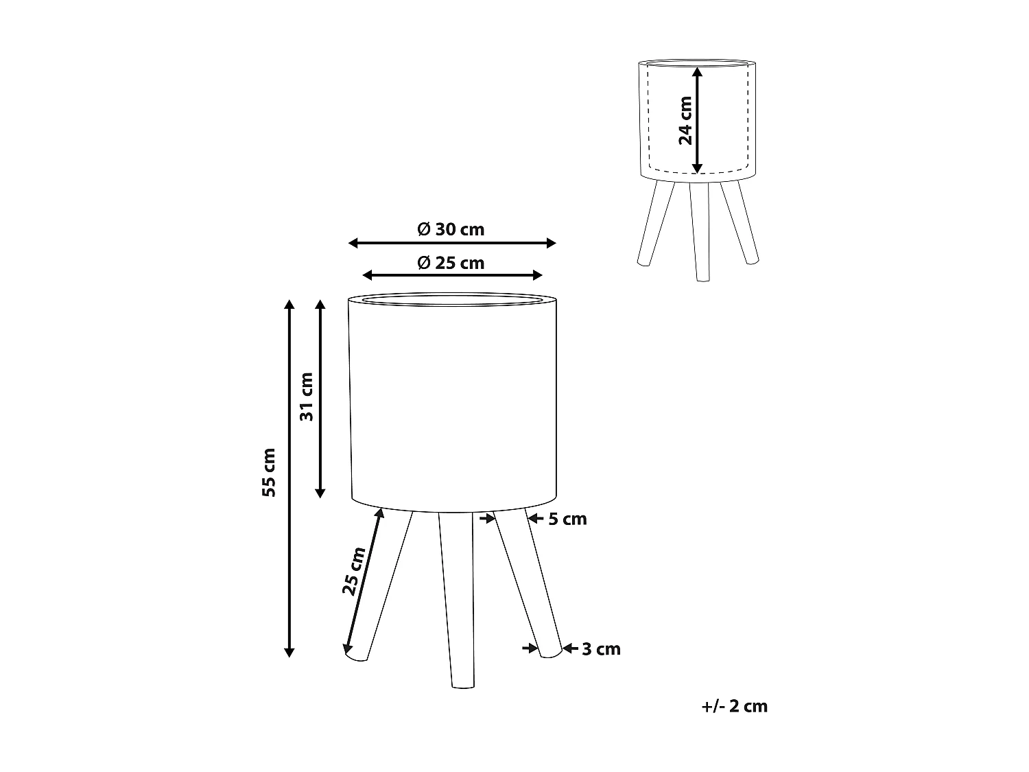 Vaso alto para plantas ACHILIO Cerâmica 30 cm Castanho escuro