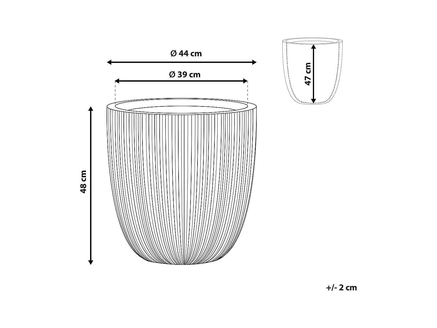Doniczka CHIOS Plastik 44 cm Szary