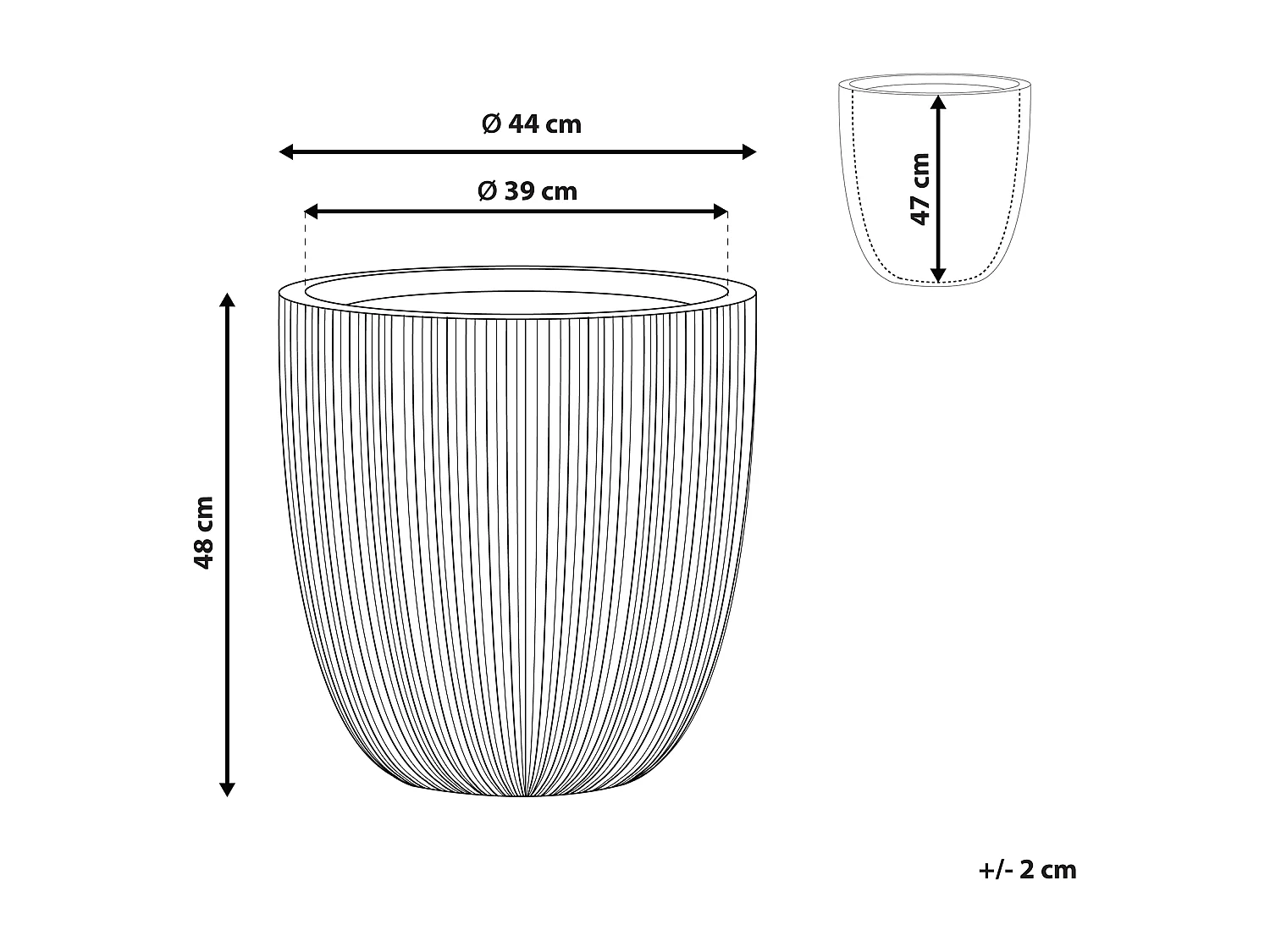 Cache-pot CHIOS Matériaux synthétiques 44 cm Gris