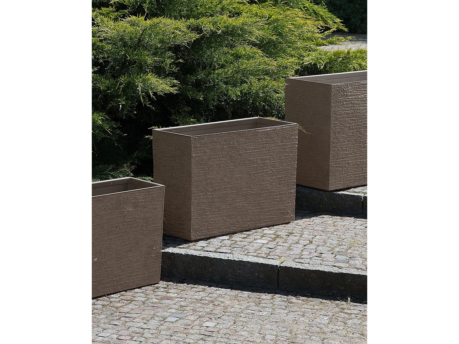 Bloempot EDESSA Steen 70 cm Donkerbruin