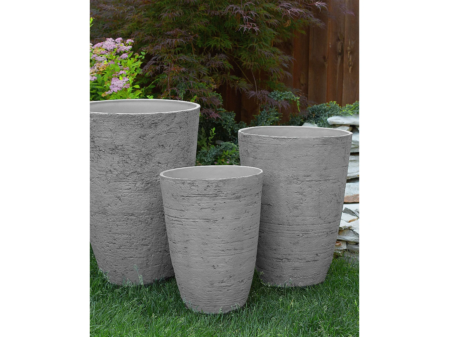 Cache-pot CAMIA Pierre 51 cm Gris