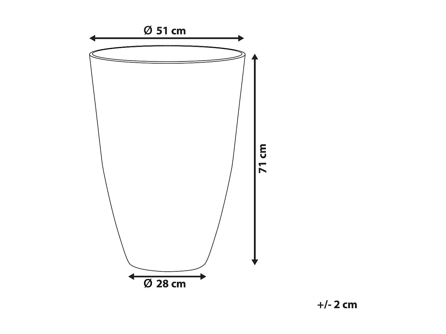Vaso CAMIA Pedra 51 cm Cinzento