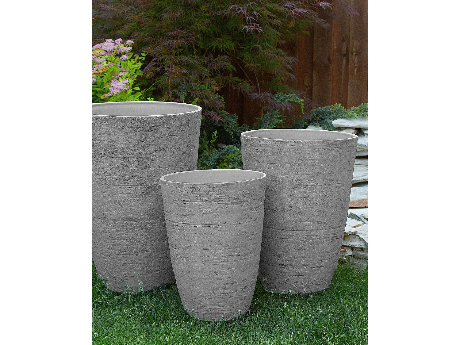 Bloempot CAMIA Steen 43 cm Grijs