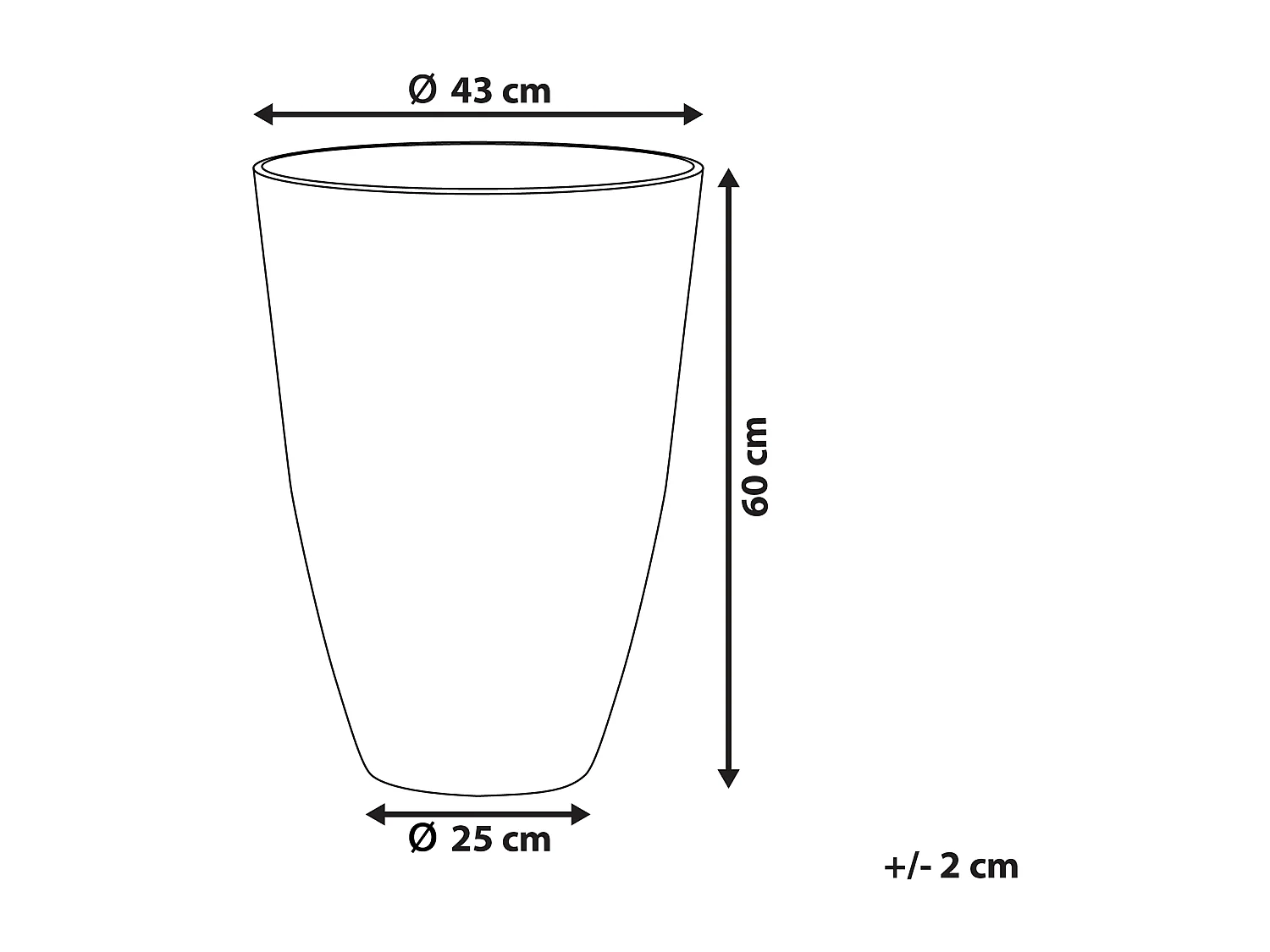 Bloempot CAMIA Steen 43 cm Grijs