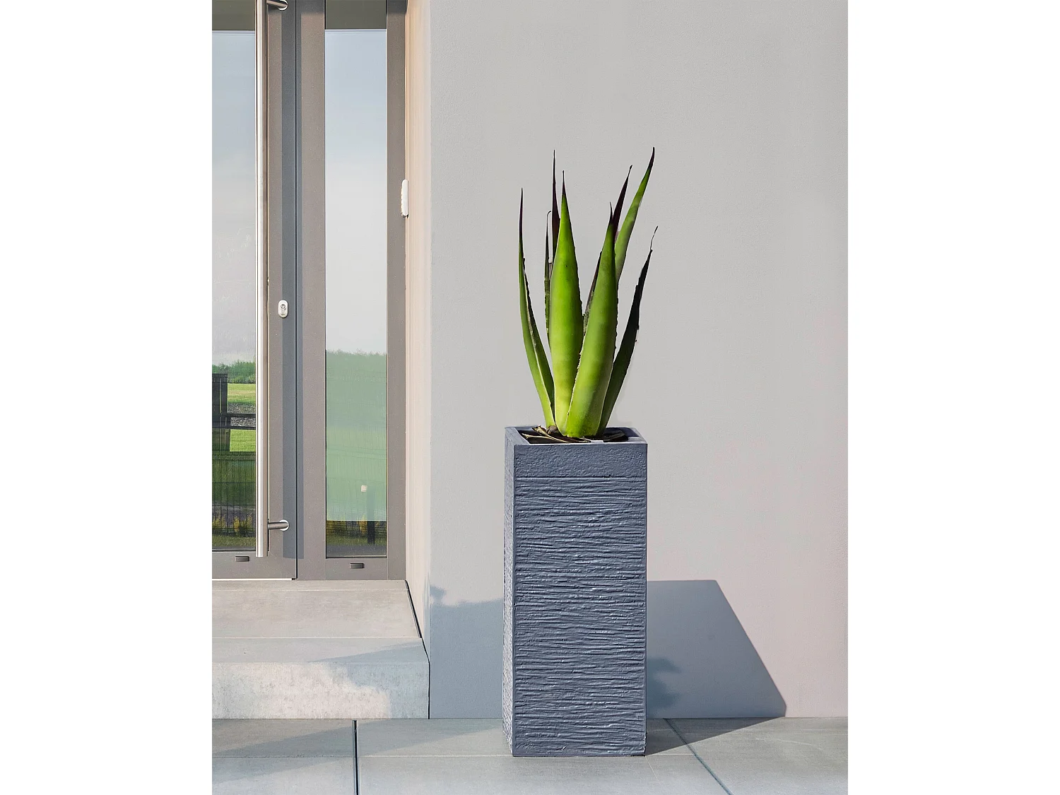 Blumenkübel DION Keramik 26 cm Grau