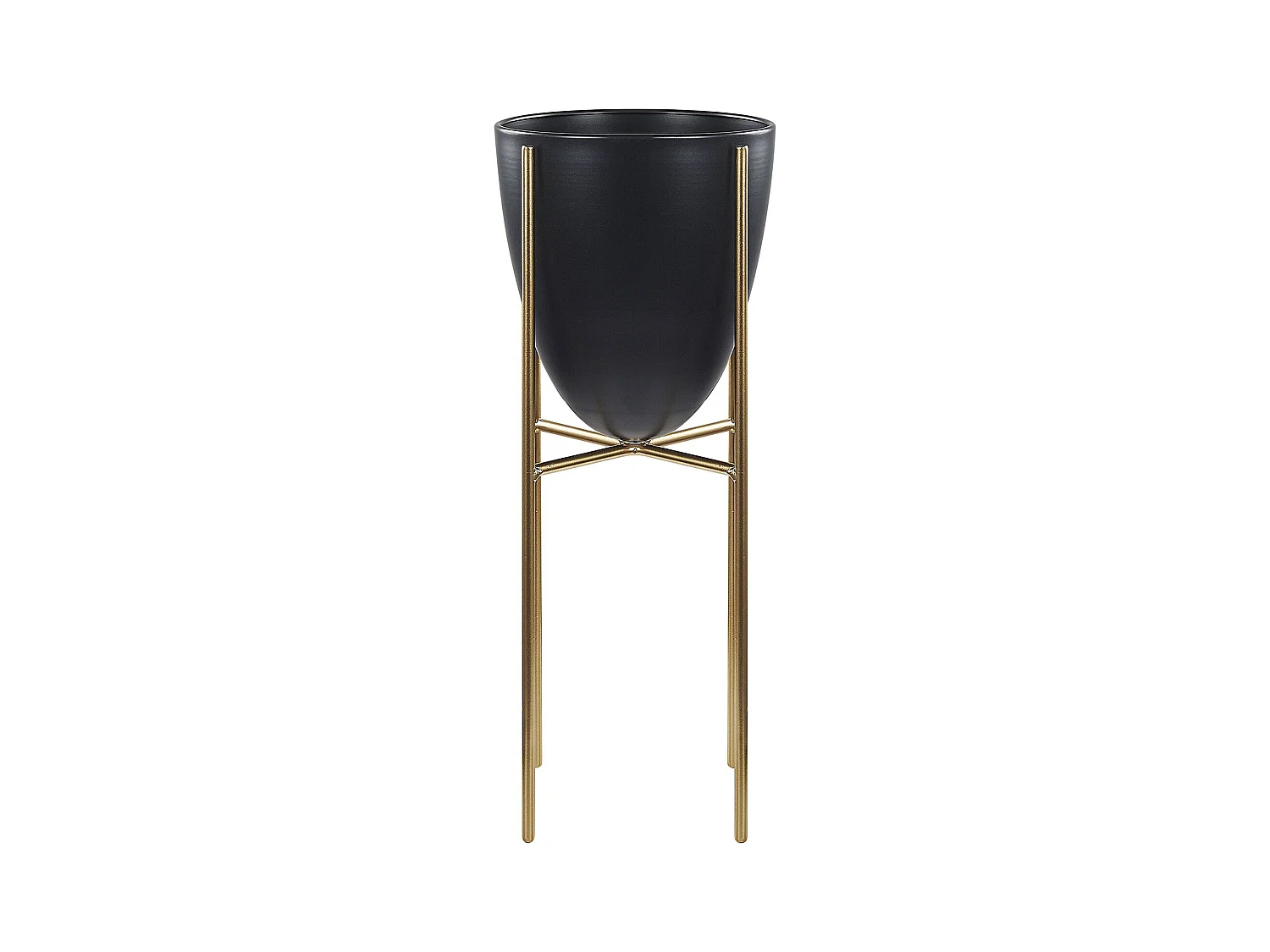 Cache-pot sur pied LEFKI Métal 16 cm Noir
