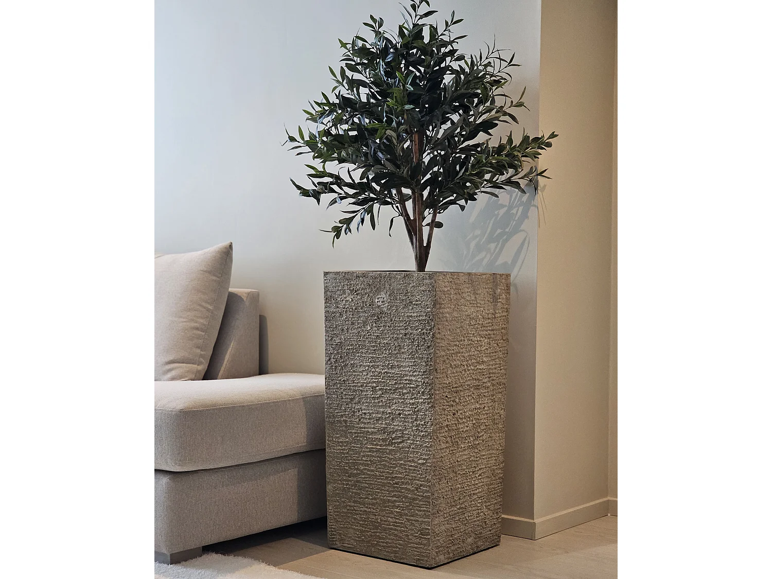 Cache-pot GAZA Pierre 40 cm Beige