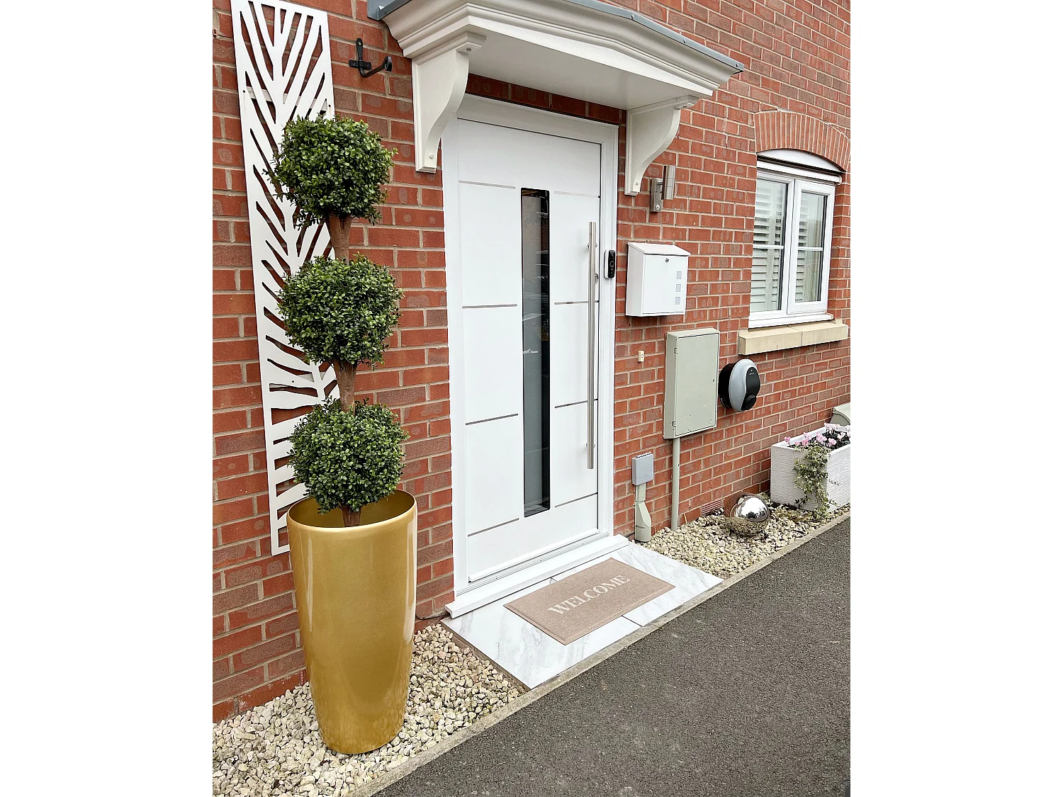 Blumenkübel TSERIA Stein 40 cm Gold