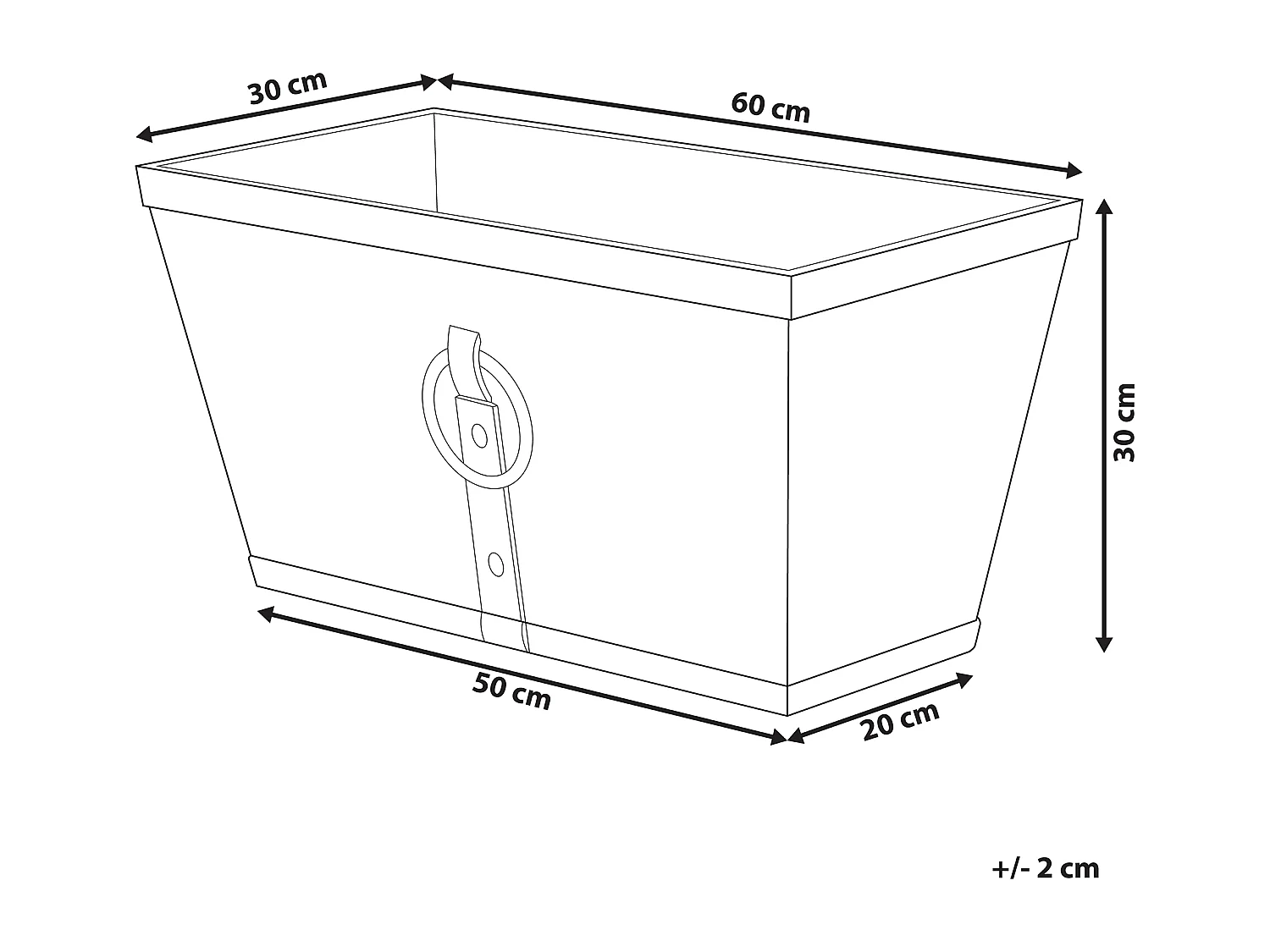Cache-pot PORIA 60 cm Marron