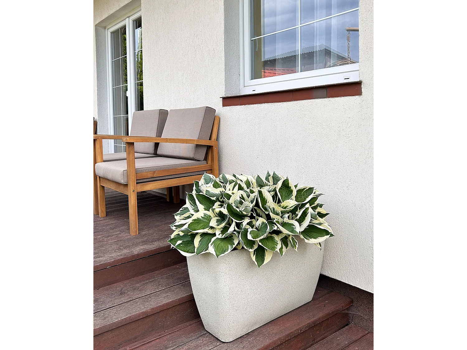 Blumenkübel BARIS Stein 60 cm Hellbeige
