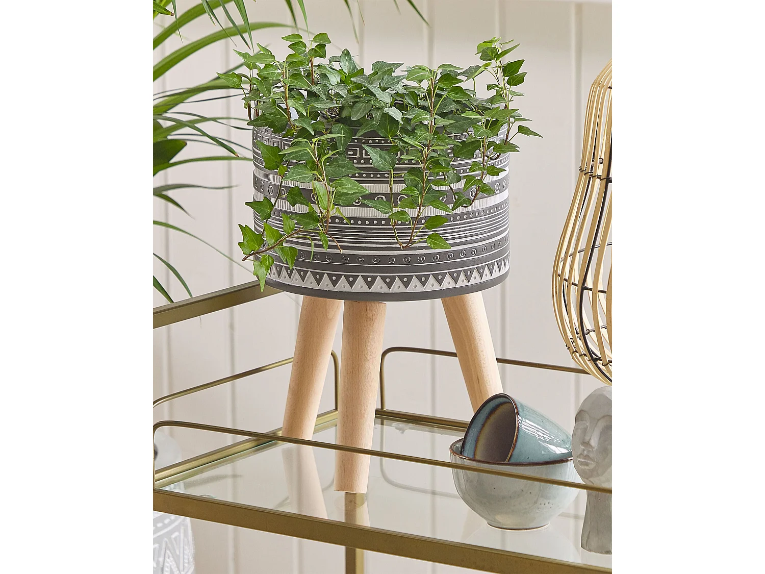 Vaso per piante rialzato ARGINIA Ceramica 25 cm Grigio