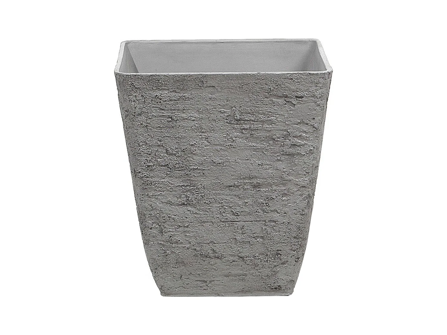 Moderner Blumentopf grau 39x39x43 cm quadratische Form Steingemisch Delos