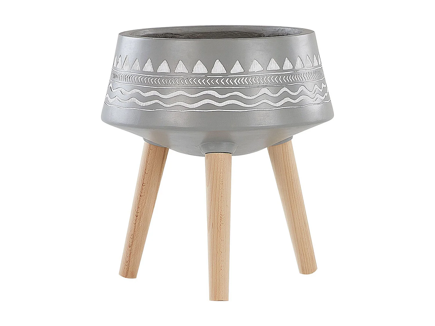 Cache-pot sur pied WERIA Céramique 42 cm Gris clair