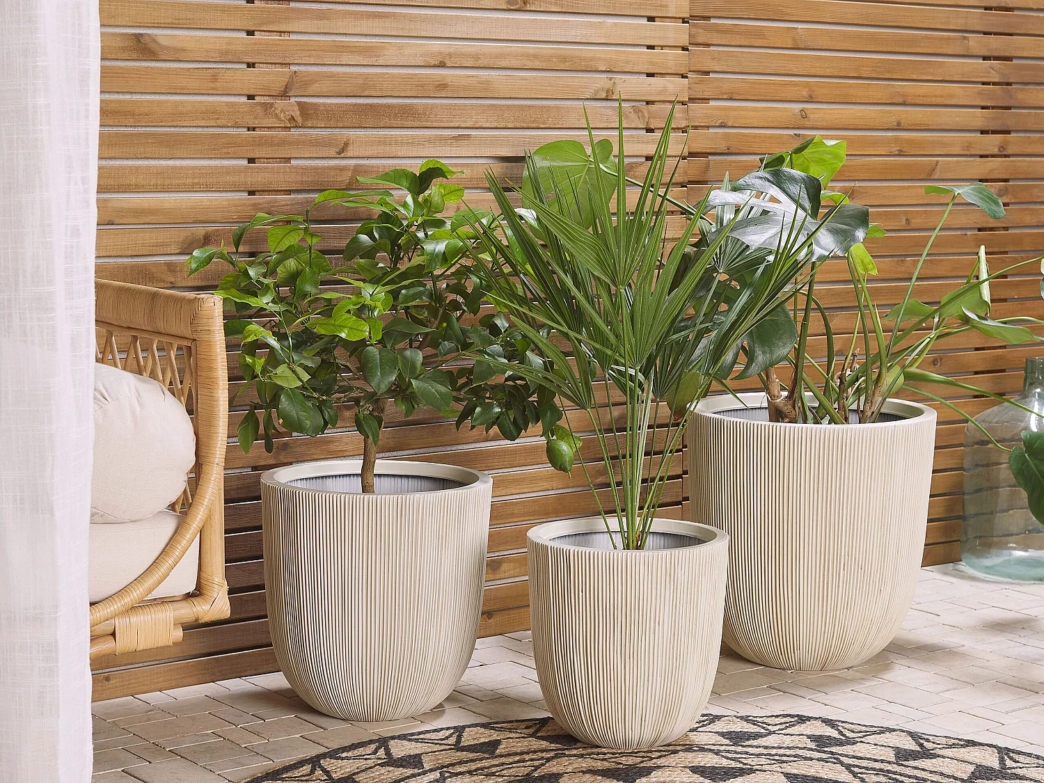 Cache-pot CHIOS Matériaux synthétiques 37 cm Beige