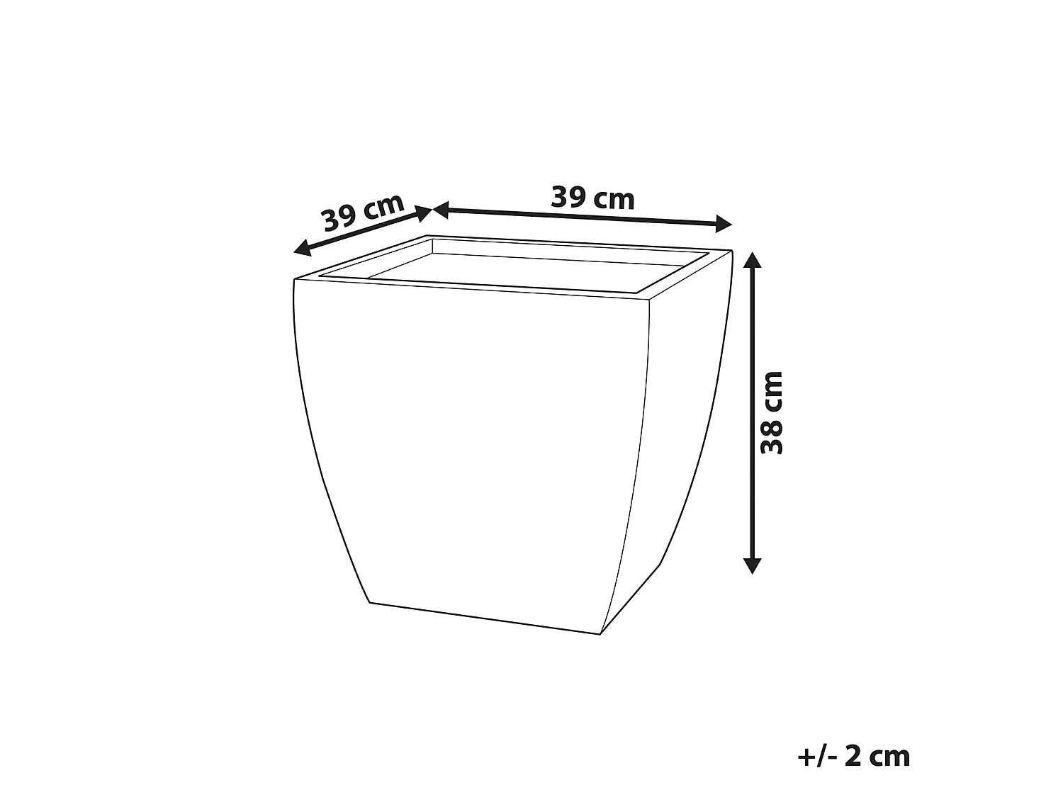 Cache-pot blanc 39 x 39 x 38 cm ORICOS
