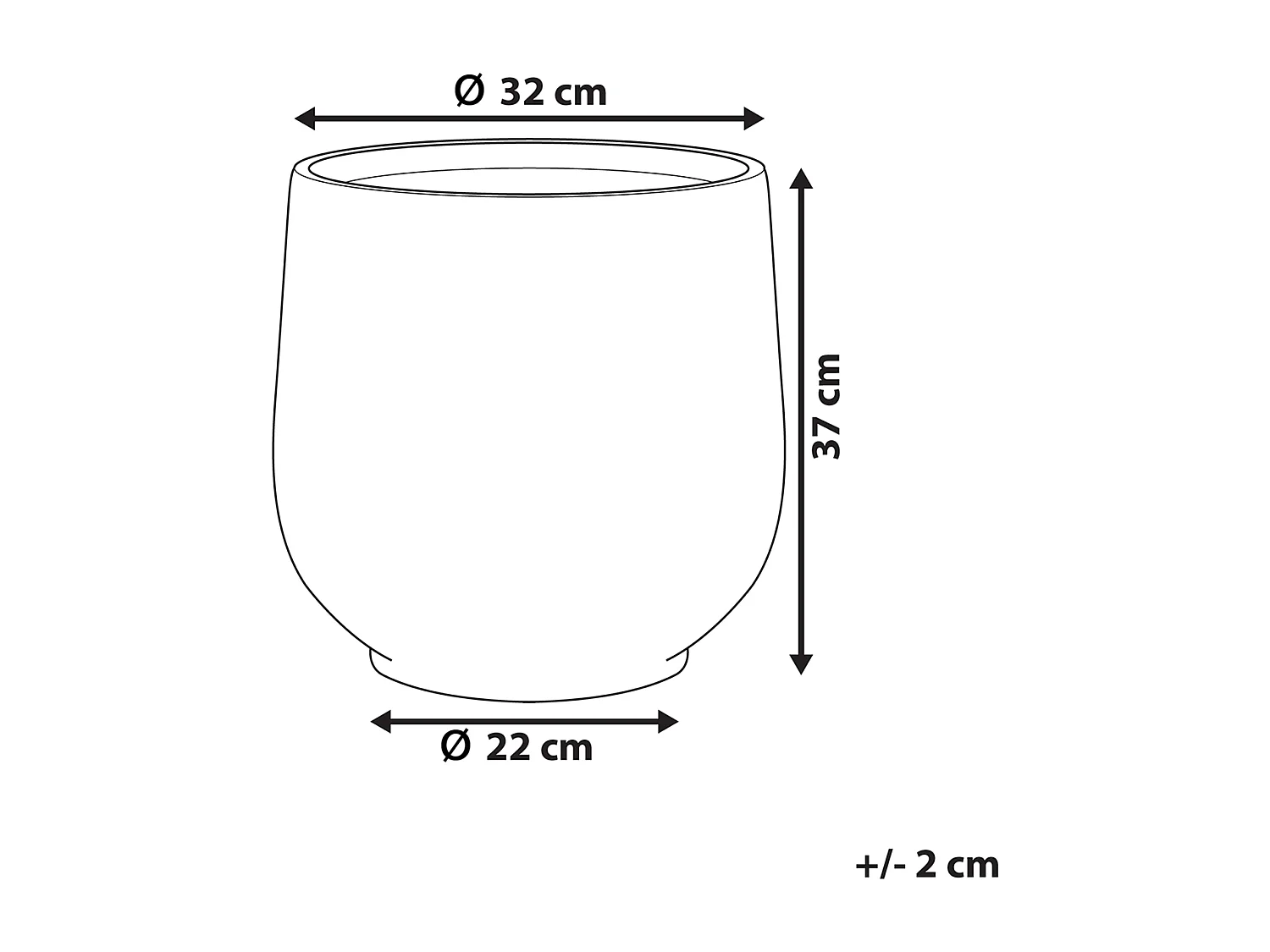Cache-pot DIONI 32 cm Gris clair