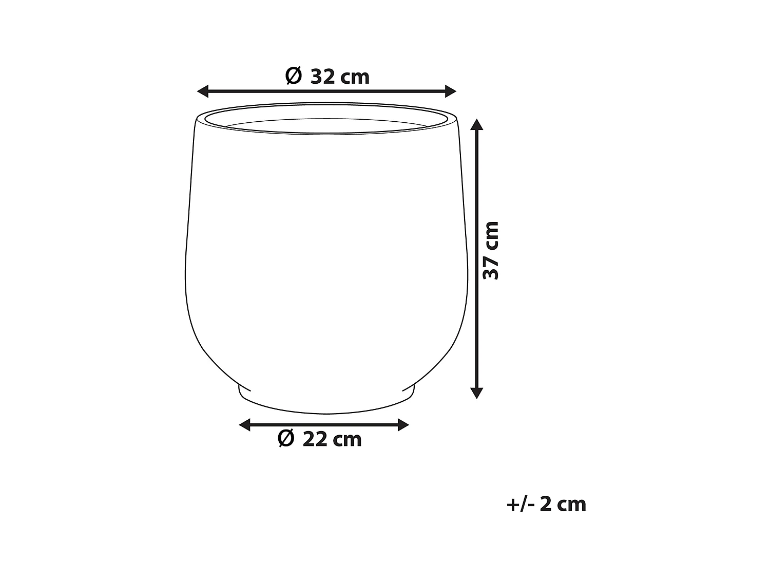 Cache-pot DIONI 32 cm Gris clair