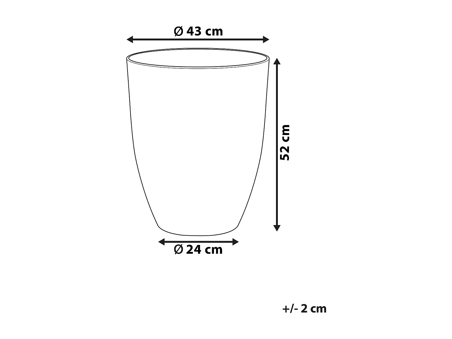 Cache-pot CROTON 43 cm Blanc cassé