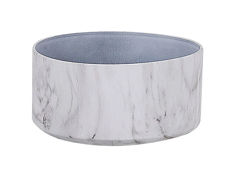Moderner Blumentopf rund weiß Marmor Optik 34x34x17.5 cm Valta